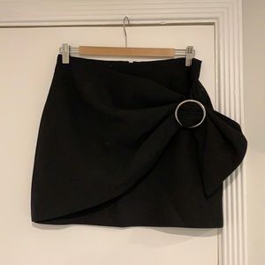 Black Fall Mini Skirt with Buckle Detail